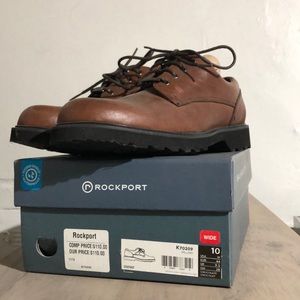 Mens Rockport Willard Chocolate Brown Oxford Casual Walking Shoes